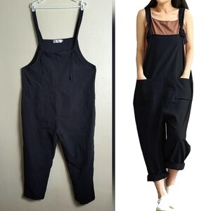 Black Relaxed Fit Jumpsuit with Wide Straps 16-18(3XL)